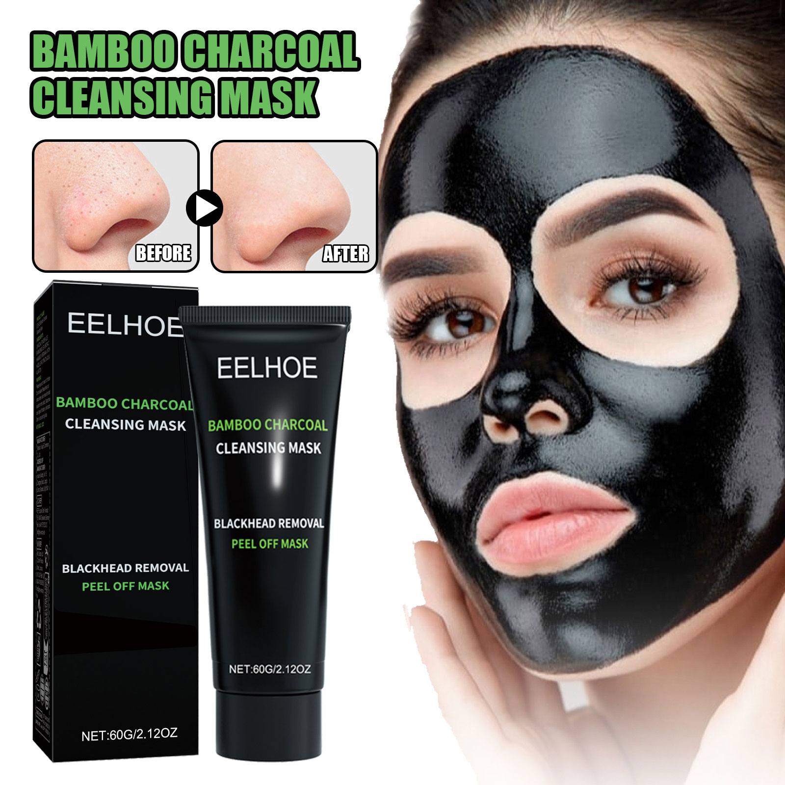 Mud Mask Kaolin - Masker Sobek Arang Bambu Penghilang Komedo