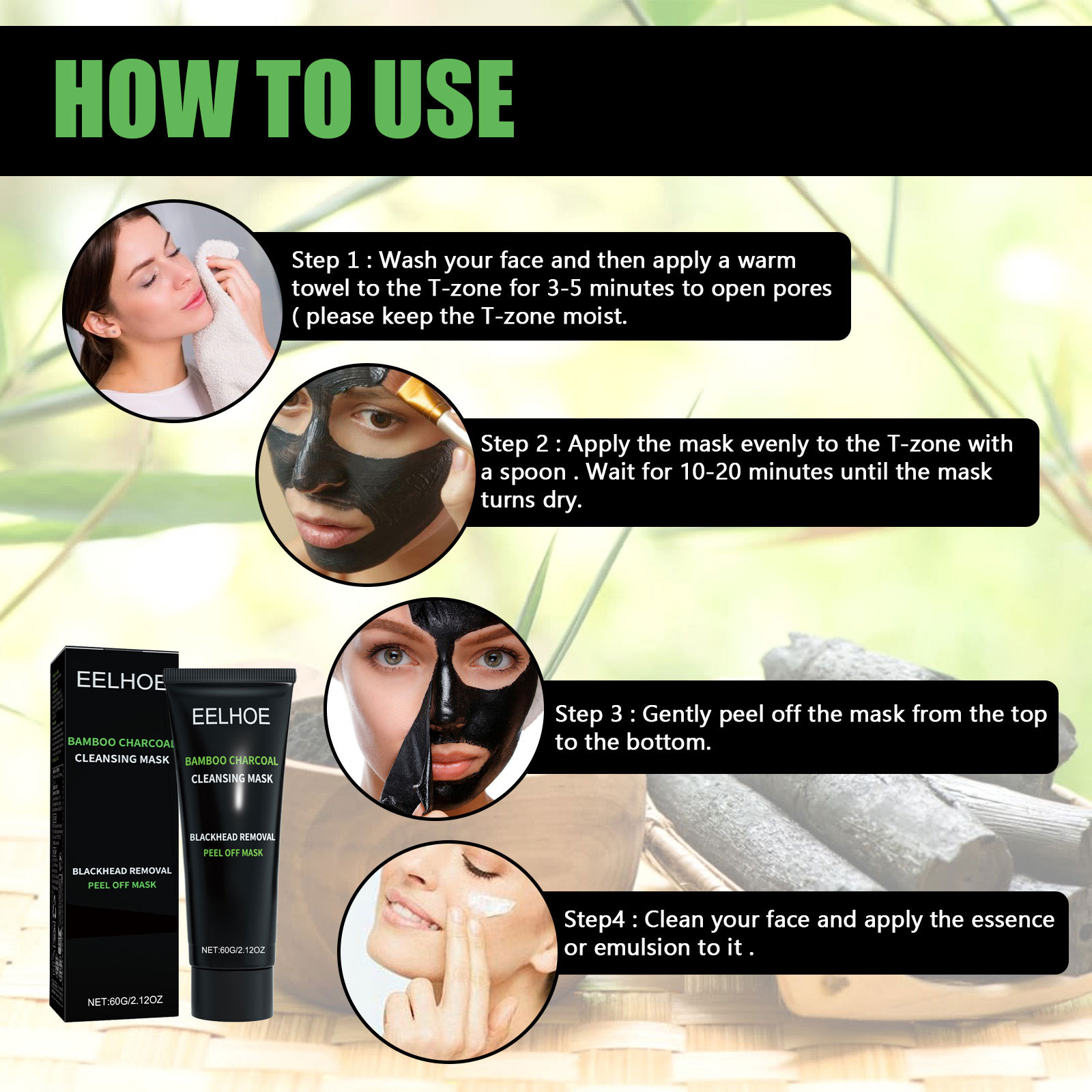Masker Sobek Arang Bambu Pengh - Mud Mask Kaolin ulasan dan harga