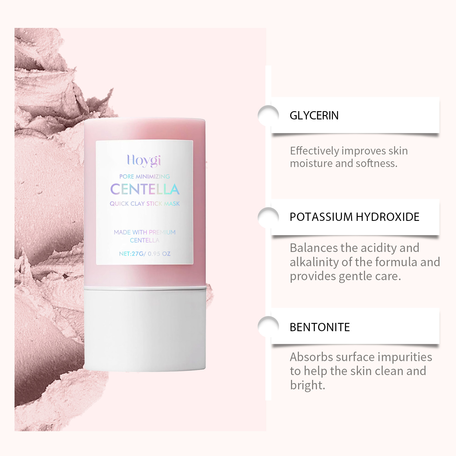 Centella Clay Stick Mask Pembe - Mud Mask Kaolin ulasan dan harga